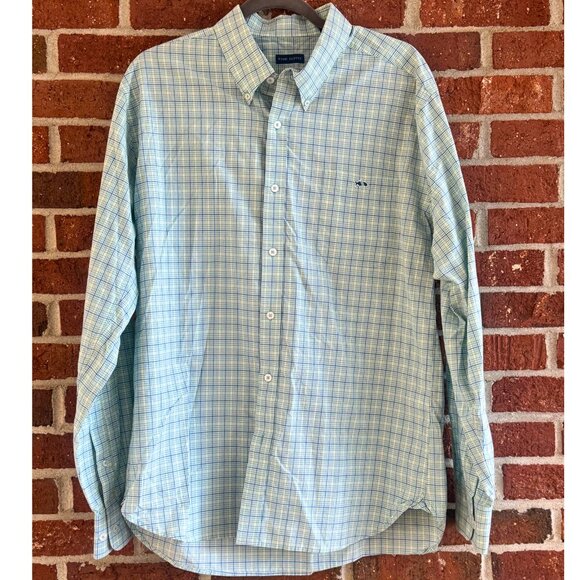 Fish Hippie Blue/Green Plaid Button-Down Shirt XL - Picture 2 of 8